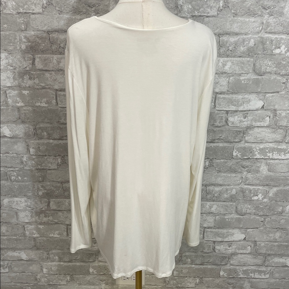 Chico's Classic Cream Long Sleeve Top - Picture 3 of 4